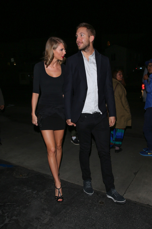 taylorswift-news: May 12: [More] Taylor and Calvin Harris at Gjelina in Los Angeles