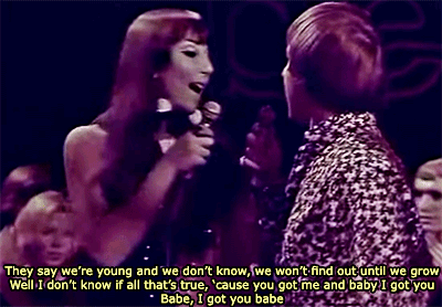 nostalgicgifs:Sonny and Cher – I Got You Babe (1965)