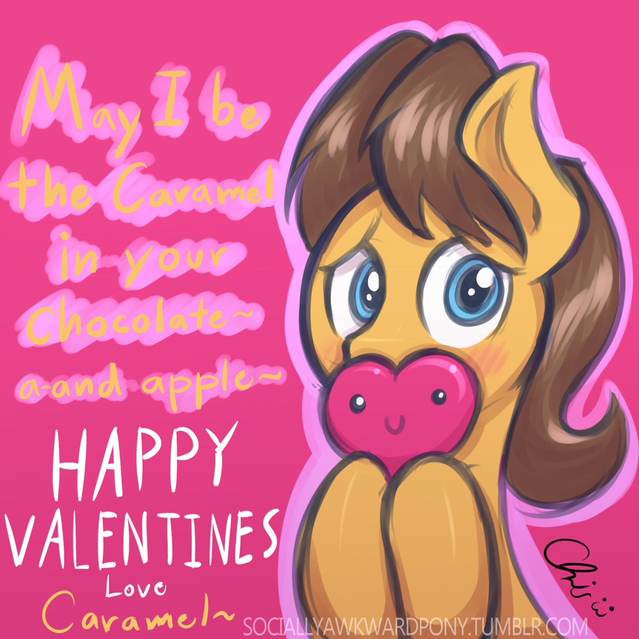 sociallyawkwardpony:  Happy Valentine’s day from Socially Awkward Pony~ :3  Hnnng