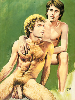 retro-gay-illustration:  Hand Over Shoulder