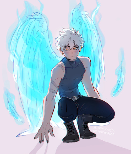 juniperarts:I wanted to see what my oc/ dabihawks lovechild, Hato, would look like grown up and … gu