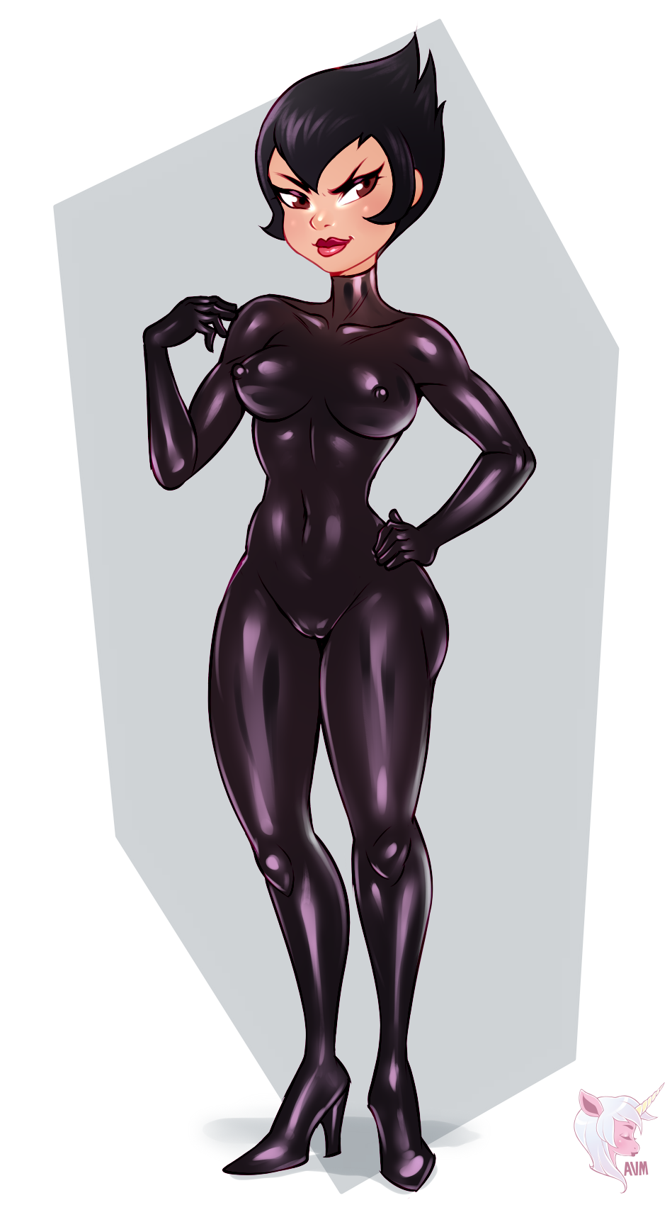 ninsegado91:  audiovideomeow: did a quick latex study with ashi! shes so cute :&gt;