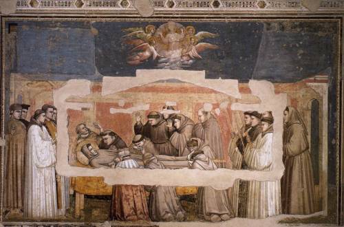 italianartsociety:  October 3 marks the death of St. Francis of Assisi in 1226. Images of St. Francis exploded in popularity soon after his canonization two years later, and many Italian artists have represented images of his funeral. Surrounded by his
