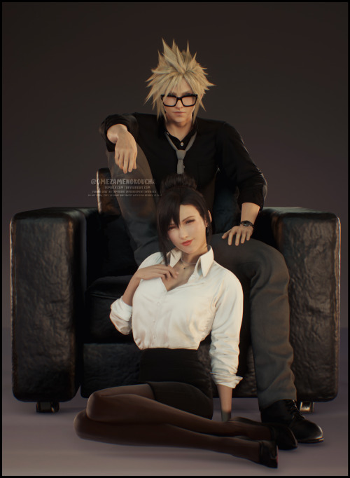 omezamenokoucha: “Suits”Cloud Strife and Tifa Lockhart from Final Fantasy VII REMAKE &co