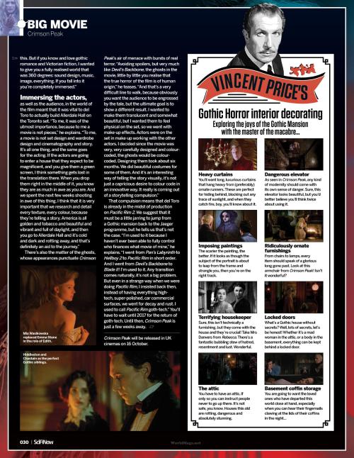 hiddleslokid:“Crimson Peak” article from Sci-Fi Now Magazine Issue 111: open HD images in new window