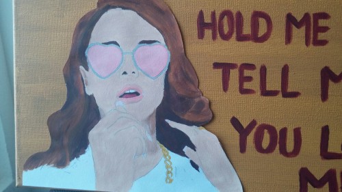 odbytea:  A painting of the beautiful Lana del Rey, inspired by her song “Trash (Miss America)”    Lana is my favourite artist and inspires me not only in art, but in life too ❤