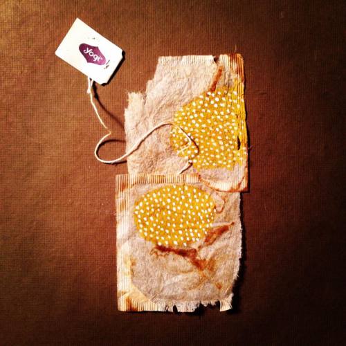 363 days of tea. Day 261. #polkadots and #moonbeams #recycled #teabag #art