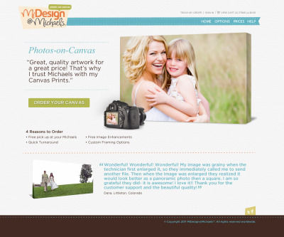 for: Canvas On Demand Website concept for the partnership between Michaels and Canvas On Demand.
Projects designed while at CafePress.