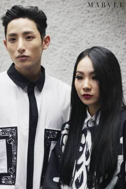 koreanmodel:  Lee Soohyuk and CL in KYE at Seoul Fashion Week for Marvle 