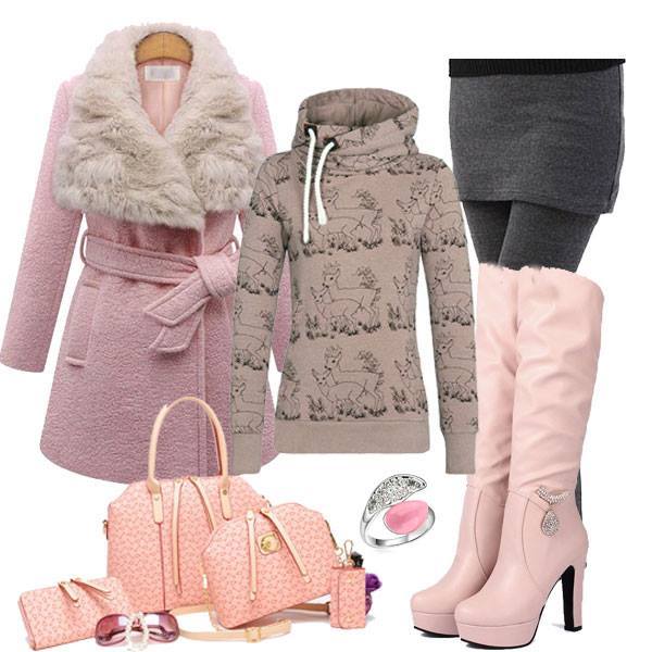 ideservenewshoesblog:  Soft Pink - Solid Color Rhinestone Slip-On Knee High Boots
