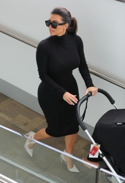 kimkanyekimye:  Kim &amp; North at the Adelaide airport in Australia 9/8/14