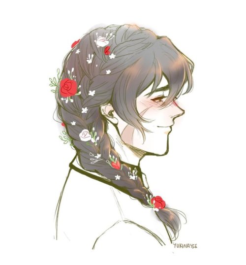 Flowers in Keith’s braid is the most precious thing ever Based on this 