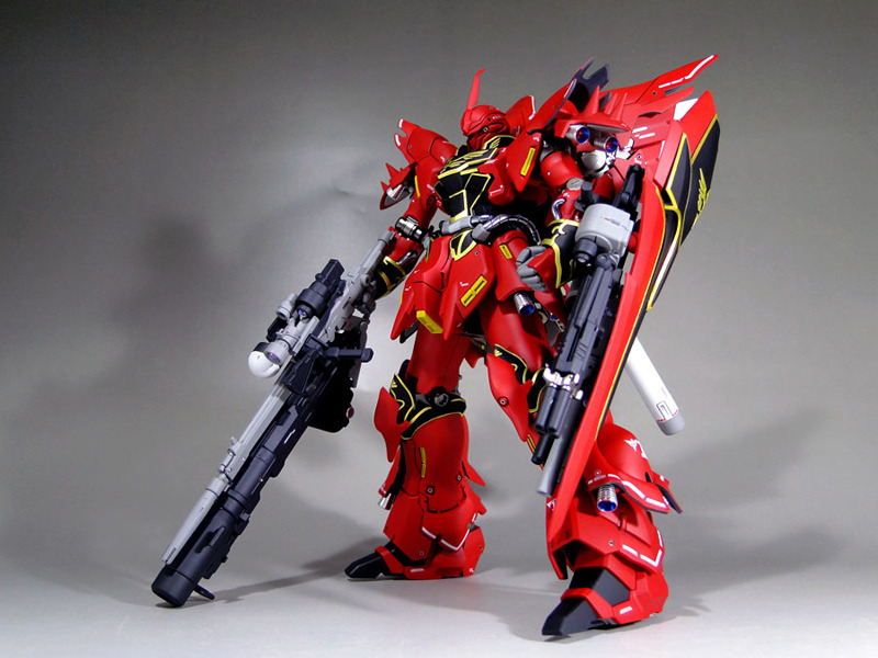 mechaddiction:  HGUC 1/144 Sinanju Heavy Weapons! Improved, Custom Work #mecha –