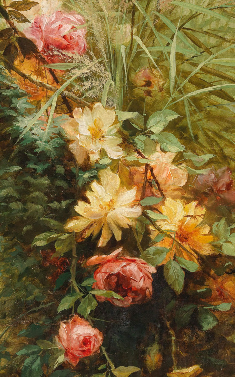 antoniettabrandeisova:Roses (detail), Giacinto Bo (Italian, 1832–1912)