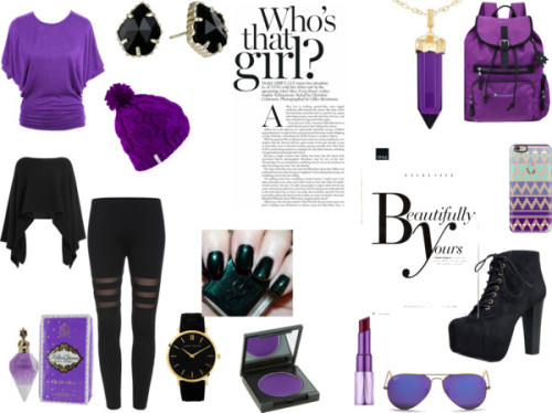 autumn purple by ami-elliott-porter featuring a bezel braceletDolman t shirtluxurydivas.comDonna Kar