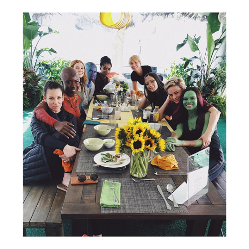 theavengers:zoesaldana Superhero’s who lunch. @avengers @marvelstudios