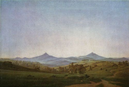 Bohemian Landscape with Mount Millsheauer, 1808, Caspar David Friedrichhttps://www.wikiart.org/en/ca