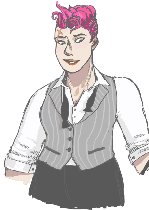 (still don’t know how her hair works but oh well)I actually already had a terrible Zarya-in-a-suit s