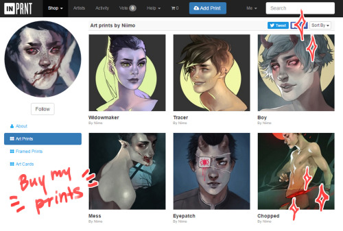 - I HAVE AN INPRNT SHOP  -So if you’ve ever wanted to have my art on your wall please consider suppo