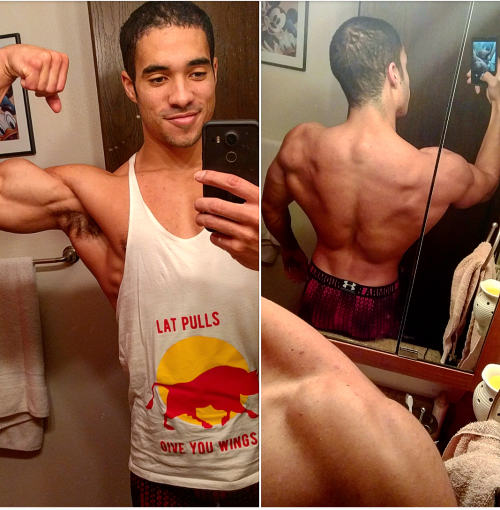 dboybaker:  recklessadventures: dboybaker:   kosherfriedchicken:  dboybaker:  Finally home for break!  Had a nice back pump after working out at my favorite gym. Hit 445 for 11 reps at the end of my deadlifts.  Body goals, tbh  Make it happen my man!