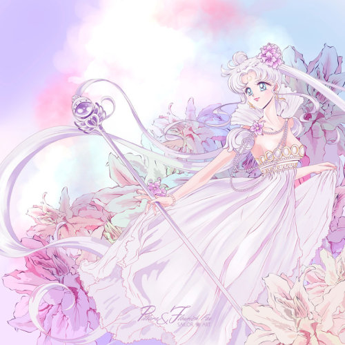 densetsu-sailor-moon:  Princess Serenity_style manga art by Pillara