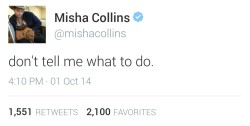 endversings:Misha Collins, actor, baker,