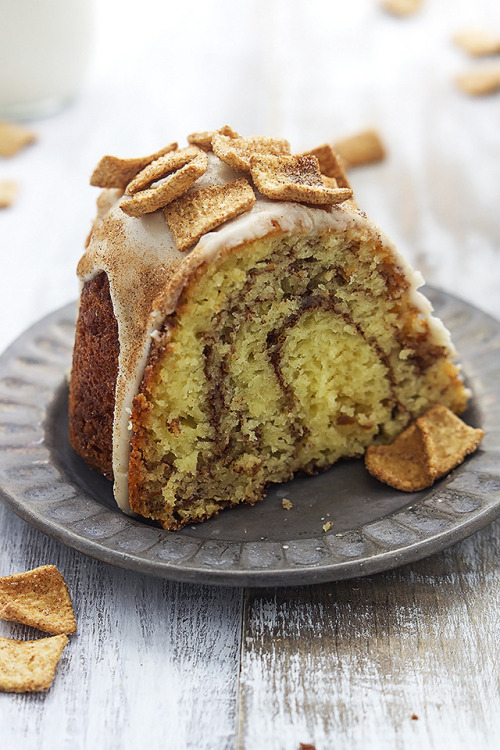 sweetoothgirl:Cinnamon Toast Crunch Bundt Cake Reblogging Today: