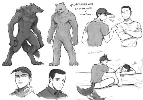 dreamingoor: AU werewolf x werebear(?) I was inspired by a fic where Jason is a werewolf but i 