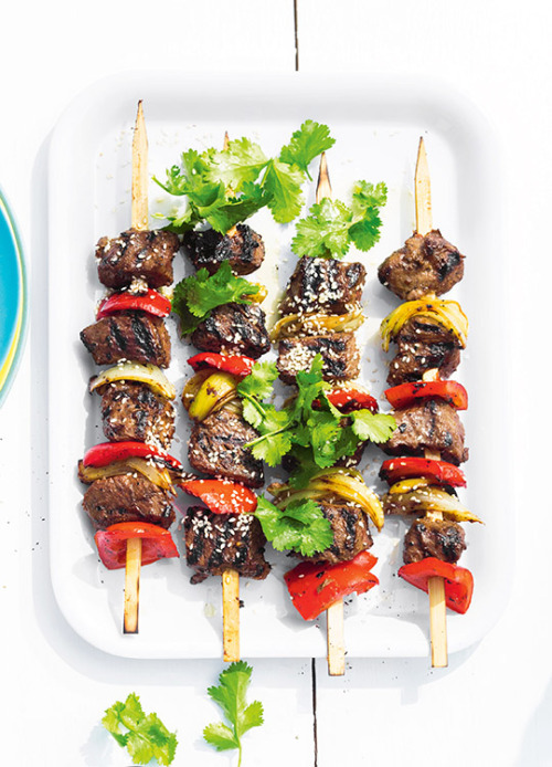 Perfect to serve poolside for Christmas lunch  -  Beef & Capsicum Skewers 