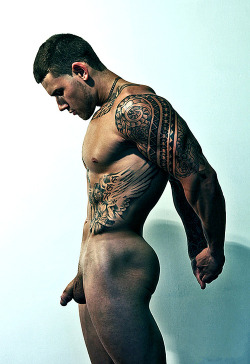 Muscular, handsome, sexy and some great ink