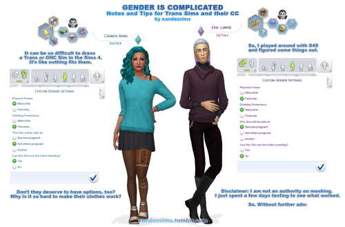 xandezsims: (Semi) Tutorial : Notes and Tips for Trans Sims Xan here! What started as me trying to f