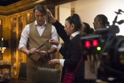 Baba-Yaga-Not-Only:  Mads + Lecter’s Makeup/Hair Fixing On The Set. [X]