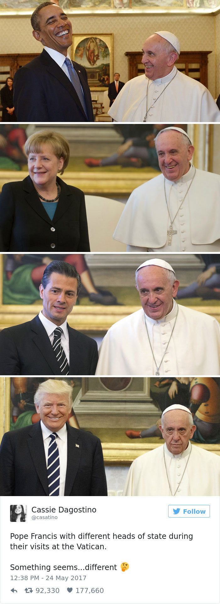 afatblackfairy: pr1nceshawn: Donald &amp; The Pope.  😂😂😂😂 