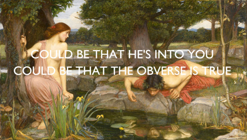 decemberistsarthistory:John William Waterhouse, Echo and Narcissus (1903) / The Decemberists, The Wr