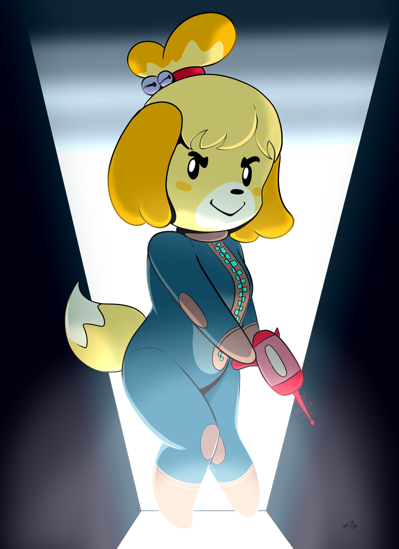 f0x-b0y:  Made some fan art of Isabelle from Animal Crossing in the TechnoSpace space