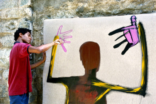 artistandstudio:  Jean Michel Basquiat by Lee Jaffe. 