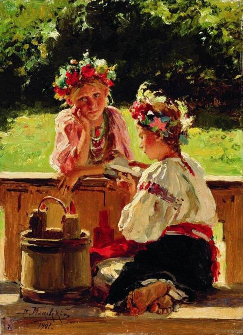 artist-makovsky: Girls lightened by sun, 1901, Vladimir Makovsky