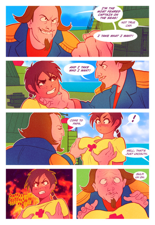 Chapter 2- Page 4!Who else thinks this captain should be thrown to the sharks?