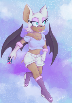 vesklerdraws:fave character from sonic fandom. i actually couldn’t decide who my fave was but rouge is one of them at least