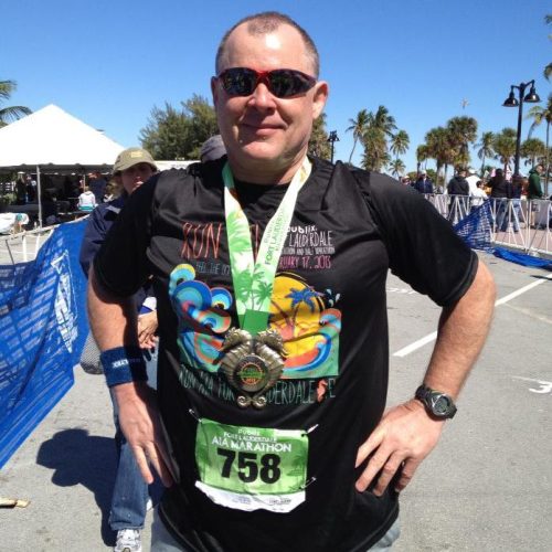 Finishing the 2013 Publix Fort Lauderdale A1A Marathon. It was my 11th marathon or ultra since I tra