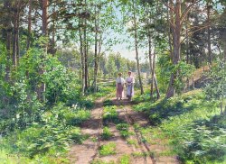 by-the-brush:  Forest Scene with Women WalkingJohan