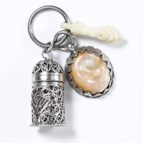 Amulet, 1750-1800. Germany. Silver filigree, operculum and bone. V&amp;ABefore modern medicine took 