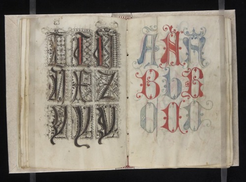 publicdomainreview:Pages from a 16th-century pattern book for scribes created by Gregorius Bock. See