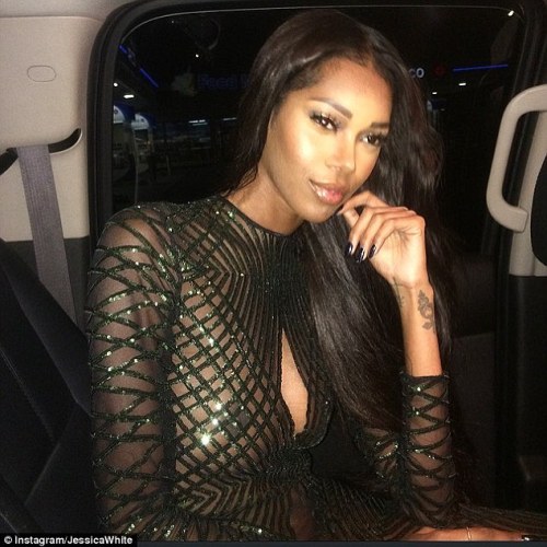 chocolatynipples:  model Jessica White sexy ass in a see thru dress (I guess that’s what it is) and not much else. Seriously that’s ALL she has on to cover her naughty bits?!