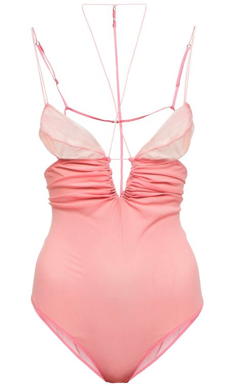 Nensi Dojaka | silk cutout ruched bodysuit