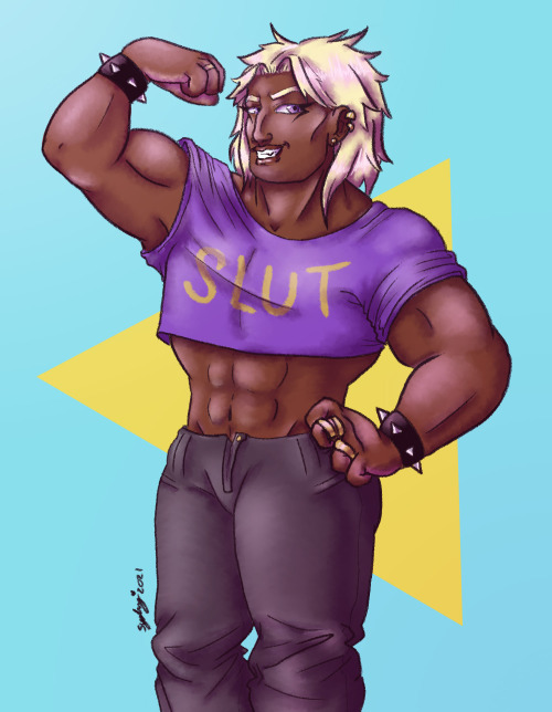 Once again, I present to you: a beefy man. My take on Yami Marik. I absolutely think he’s a gym rat 