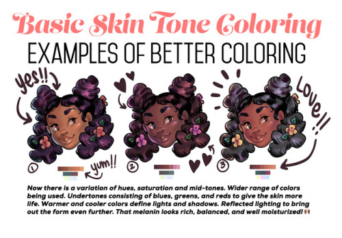 asieybarbie:Someone asked for a few tips regarding coloring skin tones so I threw this together re