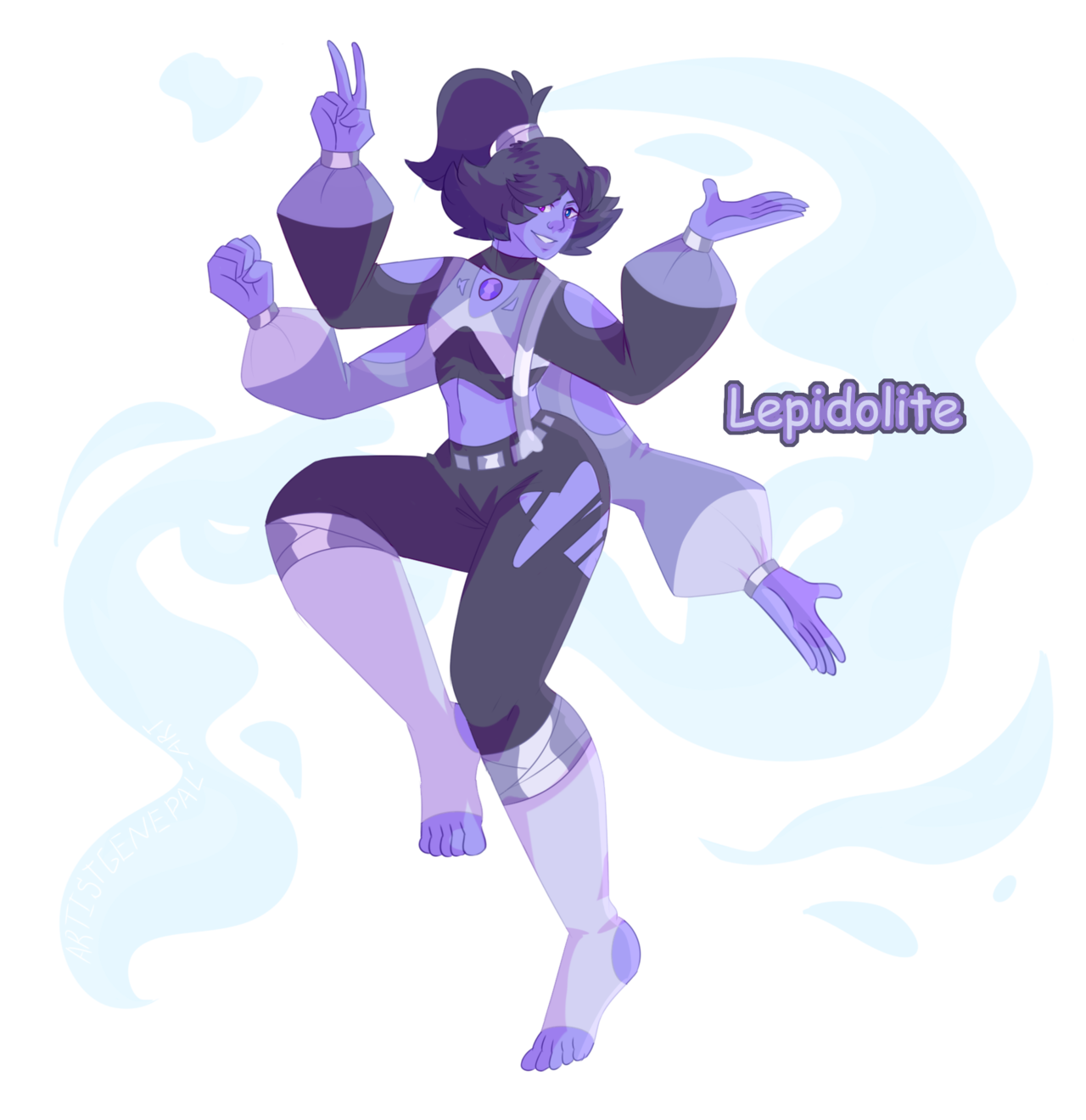 Amethyst and Lapis Lazuli Fusion Lepidilote artistgenepal art on Tumblr