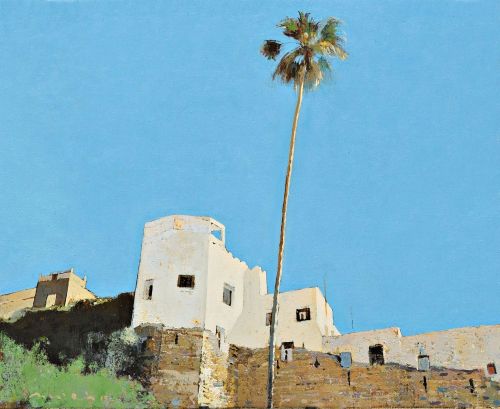 huariqueje:The Aretha’s Palm   -   Magi Puig Catalan, b. 1966-Oil on canvas,  50 x 61 cm.