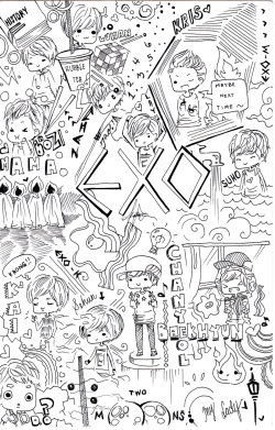 xiubunmin:   EXO Doodle   cr: yosougaichi18
